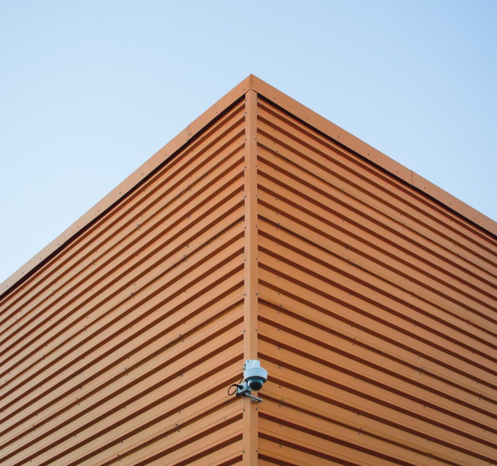 CCTV camera on warehouse exterior